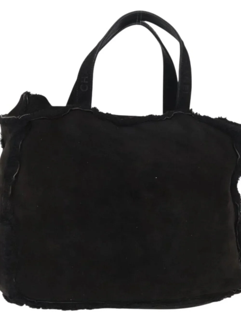 CHANEL Tote Bag Mouton Black CC Auth bs31120